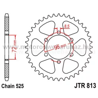 LÁNCKERÉK HÁTSÓ JT (JTR813) 525-ös LÁNCHOZ