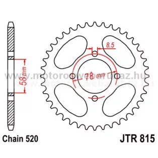 LÁNCKERÉK HÁTSÓ JT (JTR815) 520-as LÁNCHOZ