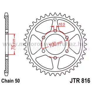 LÁNCKERÉK HÁTSÓ JT (JTR816) 530-as LÁNCHOZ