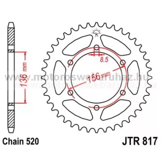 LÁNCKERÉK HÁTSÓ JT (JTR817) 520-as LÁNCHOZ