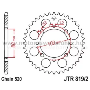 LÁNCKERÉK HÁTSÓ JT (JTR819/2) 520-as LÁNCHOZ