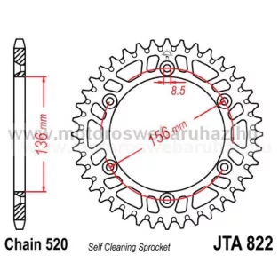   LÁNCKERÉK HÁTSÓ ALU JT (JTA822) 520-as LÁNCHOZ FEKETE/KÉK
