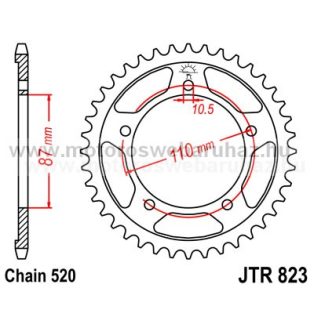 LÁNCKERÉK HÁTSÓ JT (JTR823) 520-as LÁNCHOZ