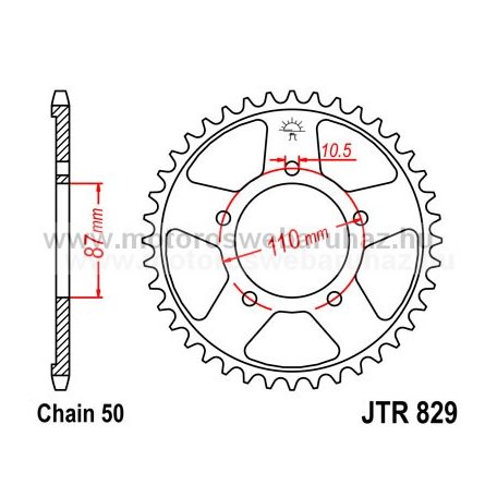 LÁNCKERÉK HÁTSÓ JT (JTR829) 530-as LÁNCHOZ