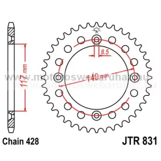 LÁNCKERÉK HÁTSÓ JT (JTR831) 428-as LÁNCHOZ