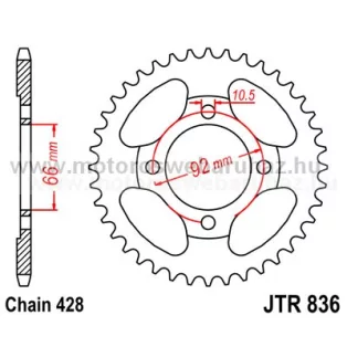LÁNCKERÉK HÁTSÓ JT (JTR836) 428-as LÁNCHOZ