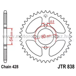 LÁNCKERÉK HÁTSÓ JT (JTR838) 428-as LÁNCHOZ