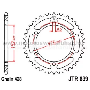 LÁNCKERÉK HÁTSÓ JT (JTR839) 428-as LÁNCHOZ