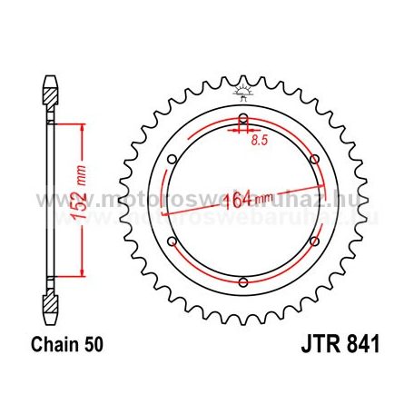 LÁNCKERÉK HÁTSÓ JT (JTR841) 530-as LÁNCHOZ