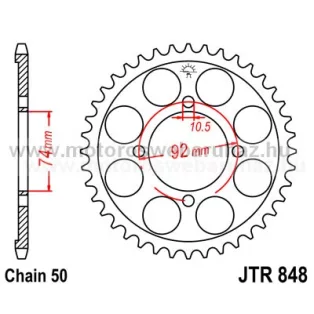 LÁNCKERÉK HÁTSÓ JT (JTR848) 530-as LÁNCHOZ