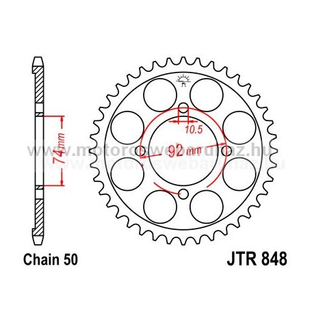 LÁNCKERÉK HÁTSÓ JT (JTR848) 530-as LÁNCHOZ