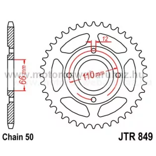 LÁNCKERÉK HÁTSÓ JT (JTR849) 530-as LÁNCHOZ