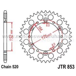 LÁNCKERÉK HÁTSÓ JT (JTR853) 520-as LÁNCHOZ