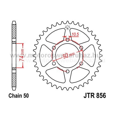 LÁNCKERÉK HÁTSÓ JT (JTR856) 530-as LÁNCHOZ