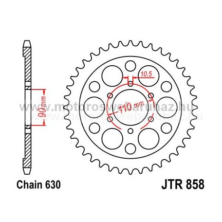 LÁNCKERÉK HÁTSÓ JT (JTR858) 630-as LÁNCHOZ