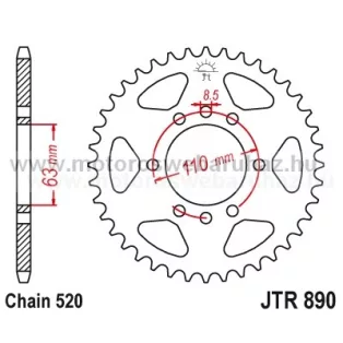 LÁNCKERÉK HÁTSÓ JT (JTR890) 520-as LÁNCHOZ