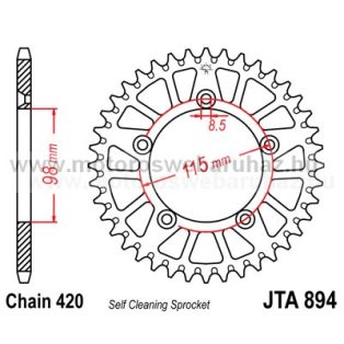   LÁNCKERÉK HÁTSÓ ALU JT (JTA894) 420-as LÁNCHOZ FEKETE/NARANCS
