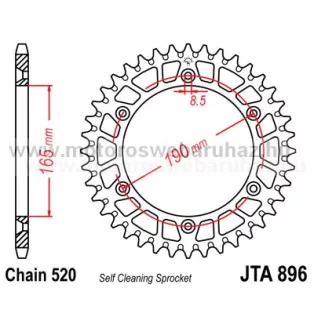 LÁNCKERÉK HÁTSÓ ALU JT (JTA896) 520-as LÁNCHOZ FEKETE