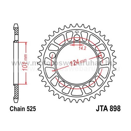 LÁNCKERÉK HÁTSÓ ALU JT (JTA898) 525-ös LÁNCHOZ