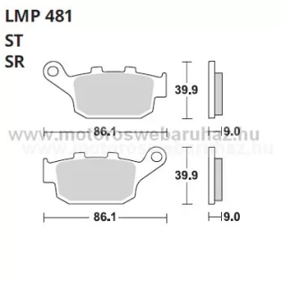   Fékbetét AP RACING (LMP481SR) Szinteres a hátsó kerékhez (rear)-utcai 