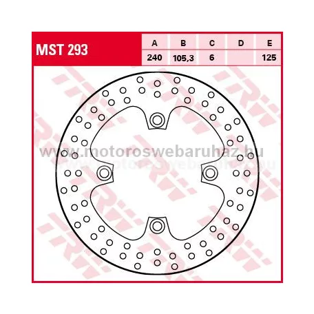 Féktárcsa HONDA (MST293) TRW 