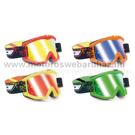 Szemüveg Cross PROGRIP 3204 FLUO szemüveg karcálló, páramentes UV szűrős tükrös lencsével 4 féle színben