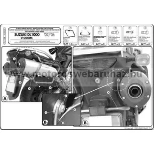   GIVI PLX528 Cső oldaldoboz tartó V35 Monokey oldaldobozhoz, fekete 