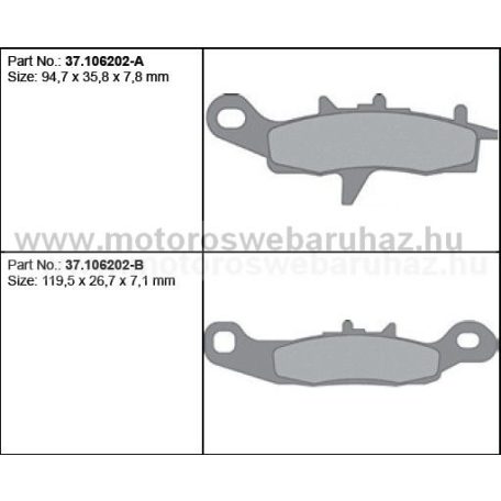 Fékbetét PROX (37.106202) Szinteres Cross, enduro