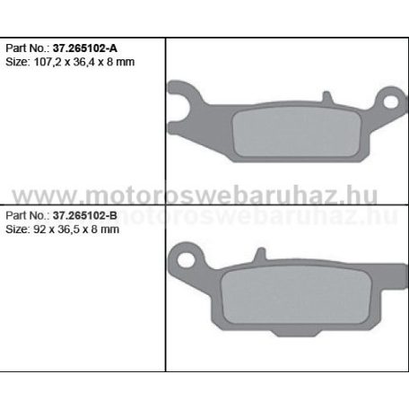 Fékbetét PROX (37.265102) Szinteres Cross, enduro