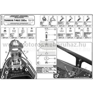   GIVI SR369M Spec. doboztartó (top case) Monolock dobzokhoz, fekete