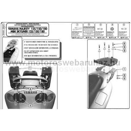 GIVI SR46M Spec. doboztartó (top case) Monolock-hoz