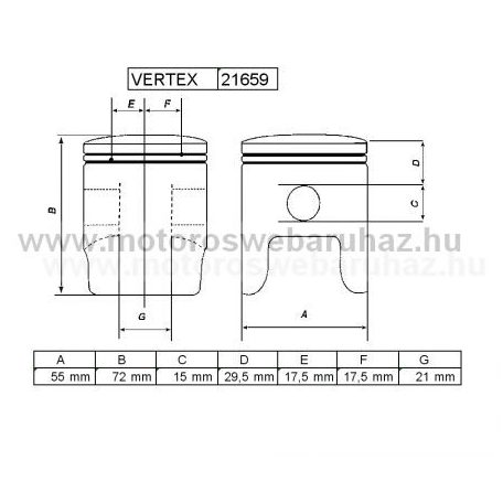 DUGATTYÚ SZETT VERTEX (21659) REPLICA