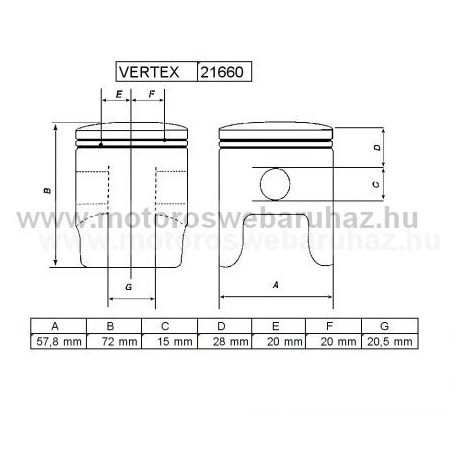 DUGATTYÚ SZETT VERTEX (21660) REPLICA