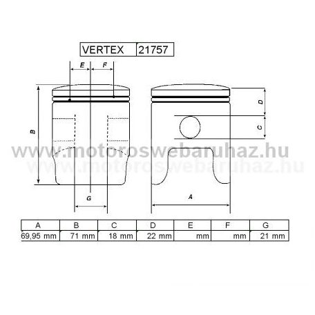 DUGATTYÚ SZETT VERTEX (21757)