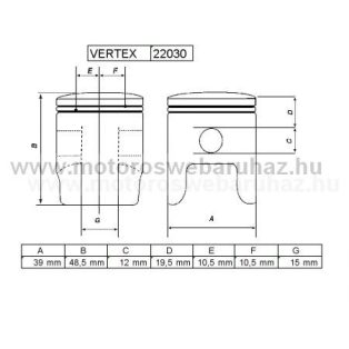 DUGATTYÚ SZETT VERTEX (22030) REPLICA