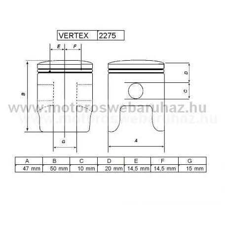 DUGATTYÚ SZETT VERTEX (22275)