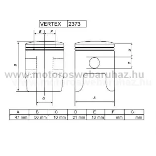 DUGATTYÚ SZETT VERTEX (22373)