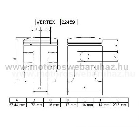 DUGATTYÚ SZETT VERTEX (22459) REPLICA