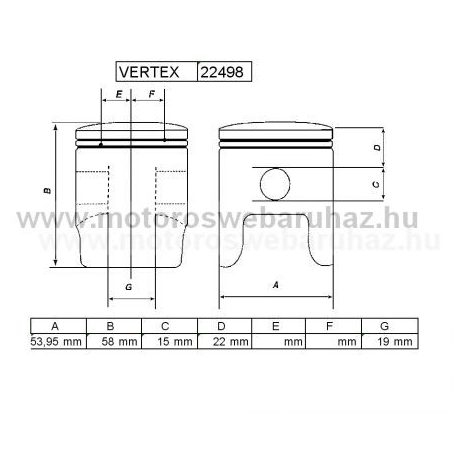 DUGATTYÚ SZETT VERTEX (22498) RACE