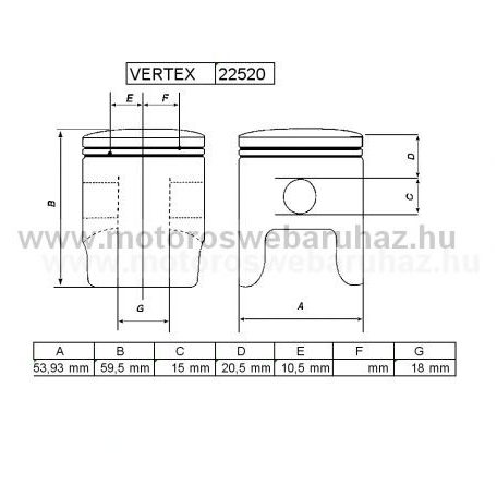 DUGATTYÚ SZETT VERTEX (22520) REPLICA