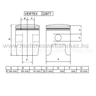 DUGATTYÚ SZETT VERTEX (22877) REPLICA