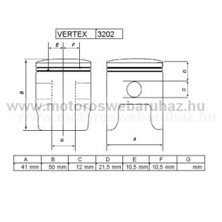 DUGATTYÚ SZETT VERTEX (23202)