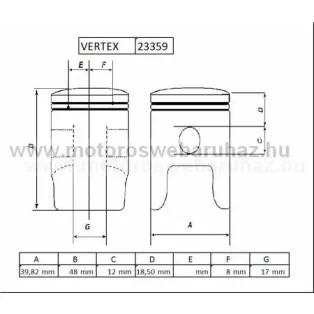 DUGATTYÚ SZETT VERTEX (23359)