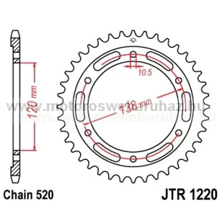 LÁNCKERÉK HÁTSÓ JT (JTR1220) 520-as LÁNCHOZ