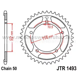 LÁNCKERÉK HÁTSÓ JT (JTR1493) 530-as LÁNCHOZ